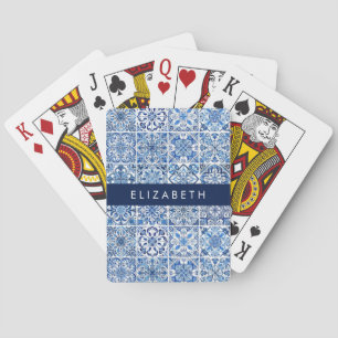 Mittelmeer-Fliesen, Portugal, Azulejo, Ihr Name Spielkarten