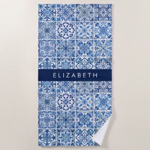 Mittelmeer-Fliesen, Portugal, Azulejo, Ihr Name Strandtuch