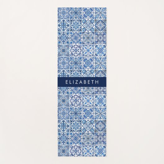 Mittelmeer-Fliesen, Portugal, Azulejo, Ihr Name Yogamatte (Vorderseite)