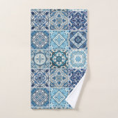 Mittelmeer-Fliesen, Portugal, Azulejo, Majolica Badhandtuch Set (Handtuch)