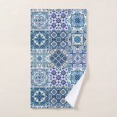 Mittelmeer-Fliesen, Portugal, Azulejo, Majolica Badhandtuch Set (Handtuch)