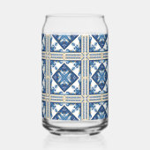 Mittelmeer-Fliesen, Portugal, Azulejo, Majolica Dosenglas (Rückseite)