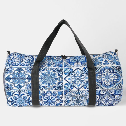 Mittelmeer-Fliesen, Portugal, Azulejo, Majolica Duffle Bag (Rückseite)