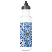 Mittelmeer-Fliesen, Portugal, Azulejo, Majolica Edelstahlflasche (Links)