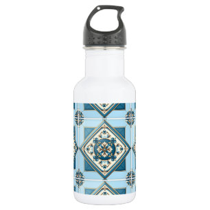 Mittelmeer-Fliesen, Portugal, Azulejo, Majolica Edelstahlflasche