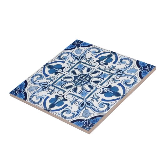 Mittelmeer-Fliesen, Portugal, Azulejo, Majolica Fliese (Seite)