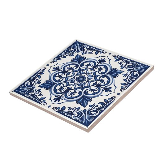 Mittelmeer-Fliesen, Portugal, Azulejo, Majolica Fliese (Seite)