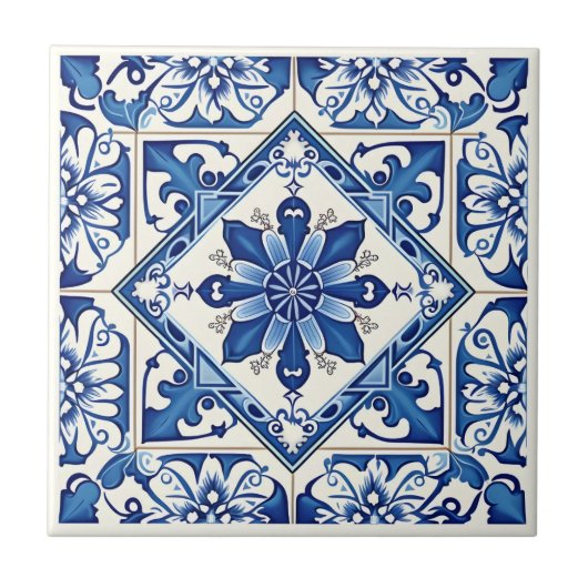 Mittelmeer-Fliesen, Portugal, Azulejo, Majolica Fliese (Vorderseite)