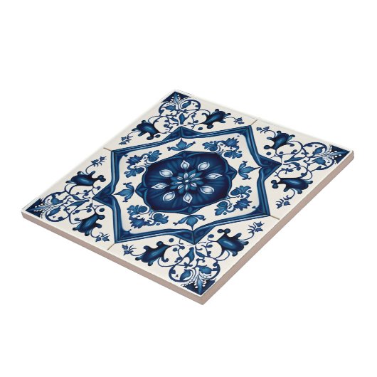 Mittelmeer-Fliesen, Portugal, Azulejo, Majolica Fliese (Seite)