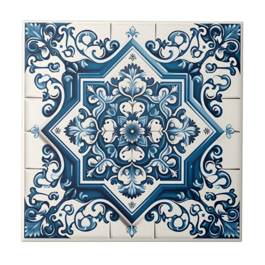 Mittelmeer-Fliesen, Portugal, Azulejo, Majolica Fliese (Vorderseite)