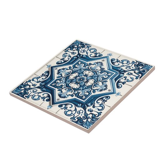 Mittelmeer-Fliesen, Portugal, Azulejo, Majolica Fliese (Seite)