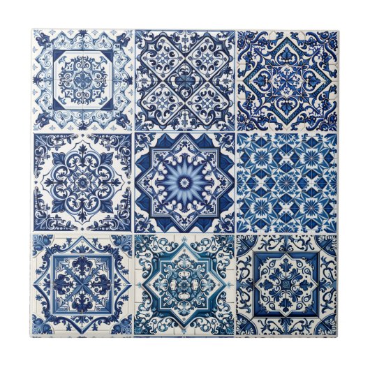 Mittelmeer-Fliesen, Portugal, Azulejo, Majolica Fliese (Vorderseite)