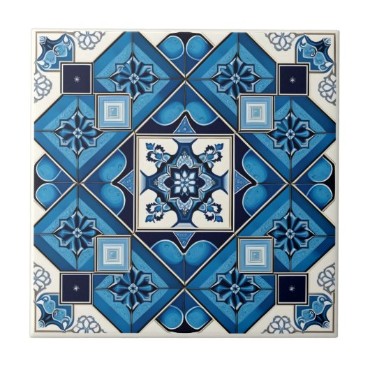 Mittelmeer-Fliesen, Portugal, Azulejo, Majolica Fliese (Vorderseite)