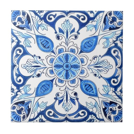 Mittelmeer-Fliesen, Portugal, Azulejo, Majolica Fliese (Vorderseite)