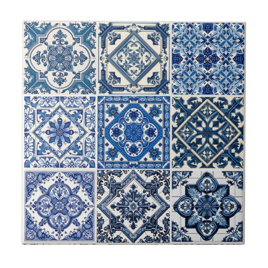 Mittelmeer-Fliesen, Portugal, Azulejo, Majolica Fliese (Vorderseite)