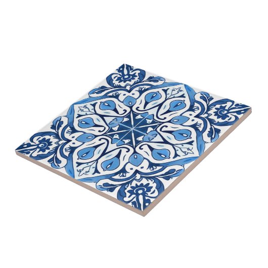 Mittelmeer-Fliesen, Portugal, Azulejo, Majolica Fliese (Seite)