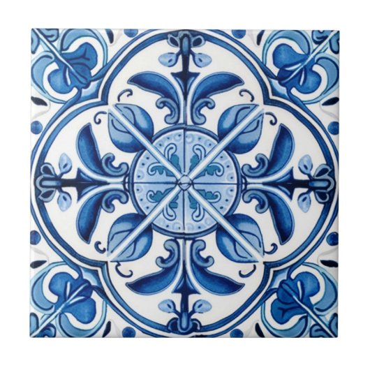 Mittelmeer-Fliesen, Portugal, Azulejo, Majolica Fliese (Vorderseite)