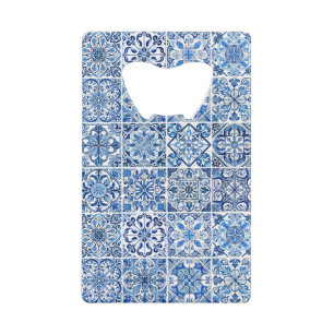 Mittelmeer-Fliesen, Portugal, Azulejo, Majolica Geldbeutel Flaschenöffner