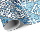 Mittelmeer-Fliesen, Portugal, Azulejo, Majolica Geschenkpapier (Rolleneckpunkt)