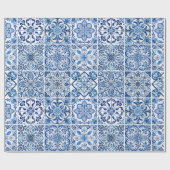 Mittelmeer-Fliesen, Portugal, Azulejo, Majolica Geschenkpapier (Flach)