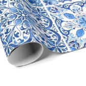 Mittelmeer-Fliesen, Portugal, Azulejo, Majolica Geschenkpapier (Rolleneckpunkt)