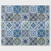 Mittelmeer-Fliesen, Portugal, Azulejo, Majolica Geschenkpapier (Flach)