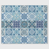 Mittelmeer-Fliesen, Portugal, Azulejo, Majolica Geschenkpapier (Flach)