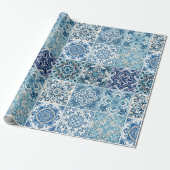 Mittelmeer-Fliesen, Portugal, Azulejo, Majolica Geschenkpapier (Ungerollt)
