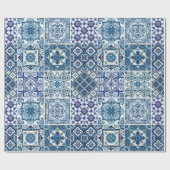 Mittelmeer-Fliesen, Portugal, Azulejo, Majolica Geschenkpapier (Flach)