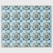Mittelmeer-Fliesen, Portugal, Azulejo, Majolica Geschenkpapier (Flach)
