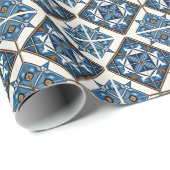 Mittelmeer-Fliesen, Portugal, Azulejo, Majolica Geschenkpapier (Rolleneckpunkt)