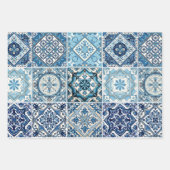 Mittelmeer-Fliesen, Portugal, Azulejo, Majolica Geschenkpapier Set (Vorderseite 2)