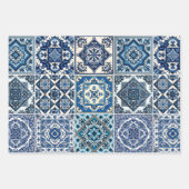 Mittelmeer-Fliesen, Portugal, Azulejo, Majolica Geschenkpapier Set (Vorderseite 2)