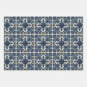 Mittelmeer-Fliesen, Portugal, Azulejo, Majolica Geschenkpapier Set (Vorderseite 3)