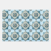 Mittelmeer-Fliesen, Portugal, Azulejo, Majolica Geschenkpapier Set (Vorderseite 3)