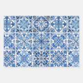 Mittelmeer-Fliesen, Portugal, Azulejo, Majolica Geschenkpapier Set (Vorderseite)