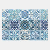 Mittelmeer-Fliesen, Portugal, Azulejo, Majolica Geschenkpapier Set (Vorderseite 2)