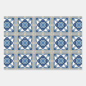 Mittelmeer-Fliesen, Portugal, Azulejo, Majolica Geschenkpapier Set (Vorderseite 2)