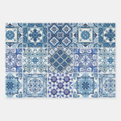 Mittelmeer-Fliesen, Portugal, Azulejo, Majolica Geschenkpapier Set (Vorderseite 3)