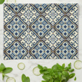 Mittelmeer-Fliesen, Portugal, Azulejo, Majolica Geschirrtuch (Gefaltet)