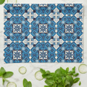 Mittelmeer-Fliesen, Portugal, Azulejo, Majolica Geschirrtuch (Gefaltet)