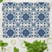 Mittelmeer-Fliesen, Portugal, Azulejo, Majolica Geschirrtuch (Gefaltet)