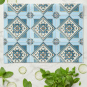 Mittelmeer-Fliesen, Portugal, Azulejo, Majolica Geschirrtuch (Gefaltet)