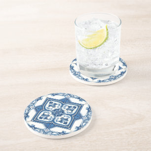 Mittelmeer-Fliesen, Portugal, Azulejo, Majolica Getränkeuntersetzer