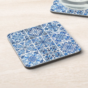 Mittelmeer-Fliesen, Portugal, Azulejo, Majolica Getränkeuntersetzer