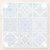 Mittelmeer-Fliesen, Portugal, Azulejo, Majolica Glasuntersetzer (Rückseite)