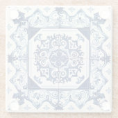 Mittelmeer-Fliesen, Portugal, Azulejo, Majolica Glasuntersetzer (Rückseite)