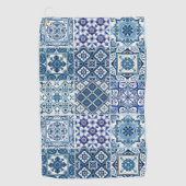 Mittelmeer-Fliesen, Portugal, Azulejo, Majolica Golfhandtuch (Vorderseite)