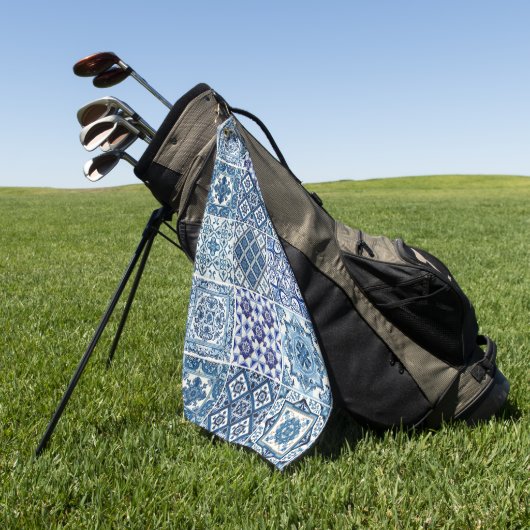 Mittelmeer-Fliesen, Portugal, Azulejo, Majolica Golfhandtuch (Gras)