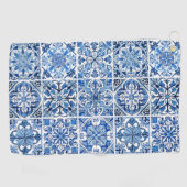 Mittelmeer-Fliesen, Portugal, Azulejo, Majolica Golfhandtuch (Horizontal)